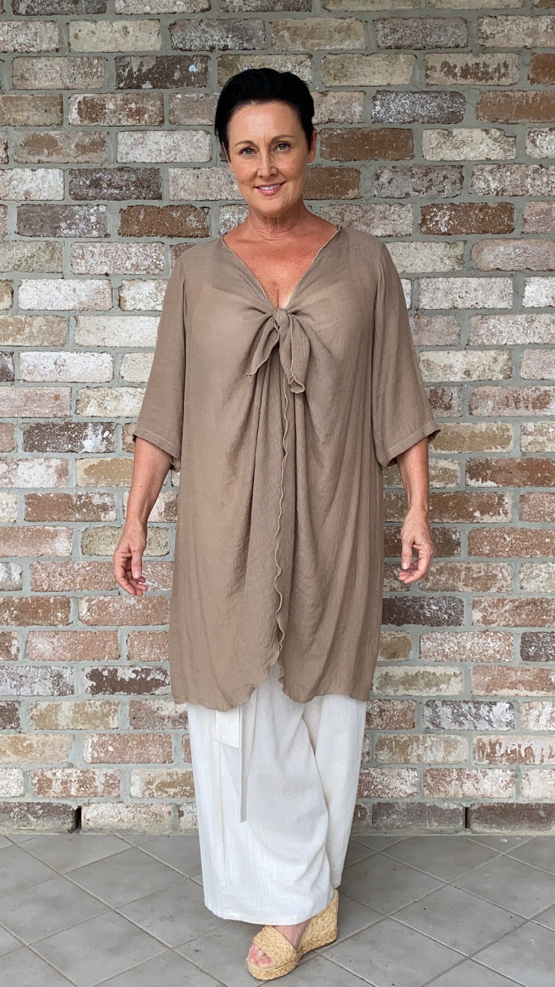 Gwen | Latte Longline Jacket