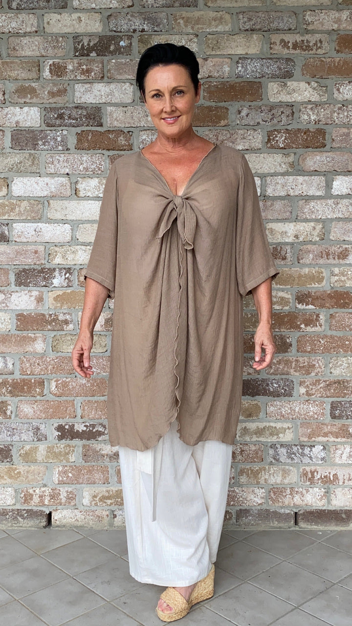 Gwen | Latte Longline Jacket
