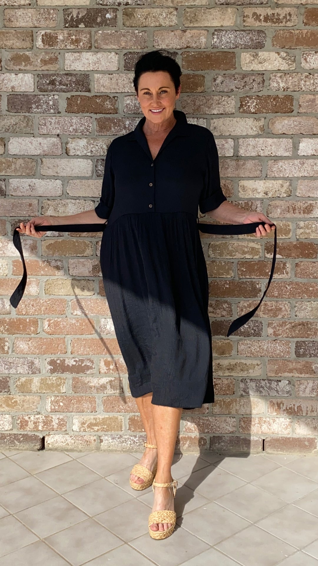 Ruby | Classic Black Midi Dress