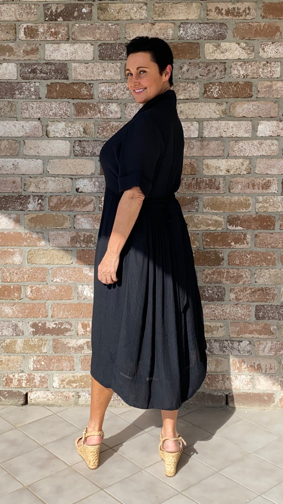 Ruby | Classic Black Midi Dress