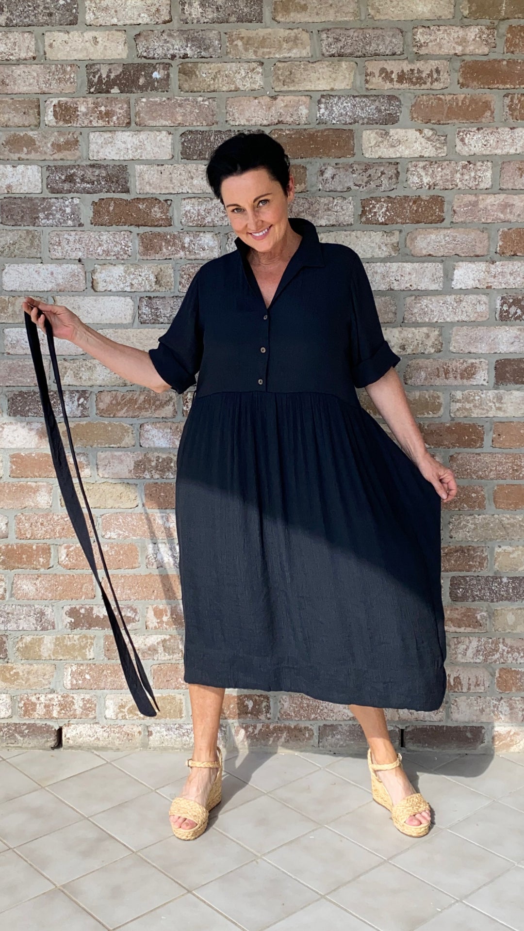 Ruby | Classic Black Midi Dress