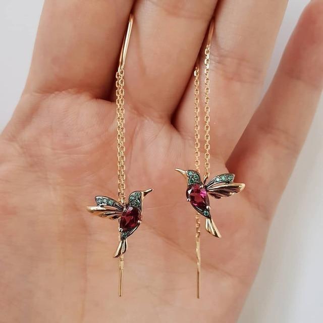 Nael | Hummingbird Earrings with Enamel and Zirconia