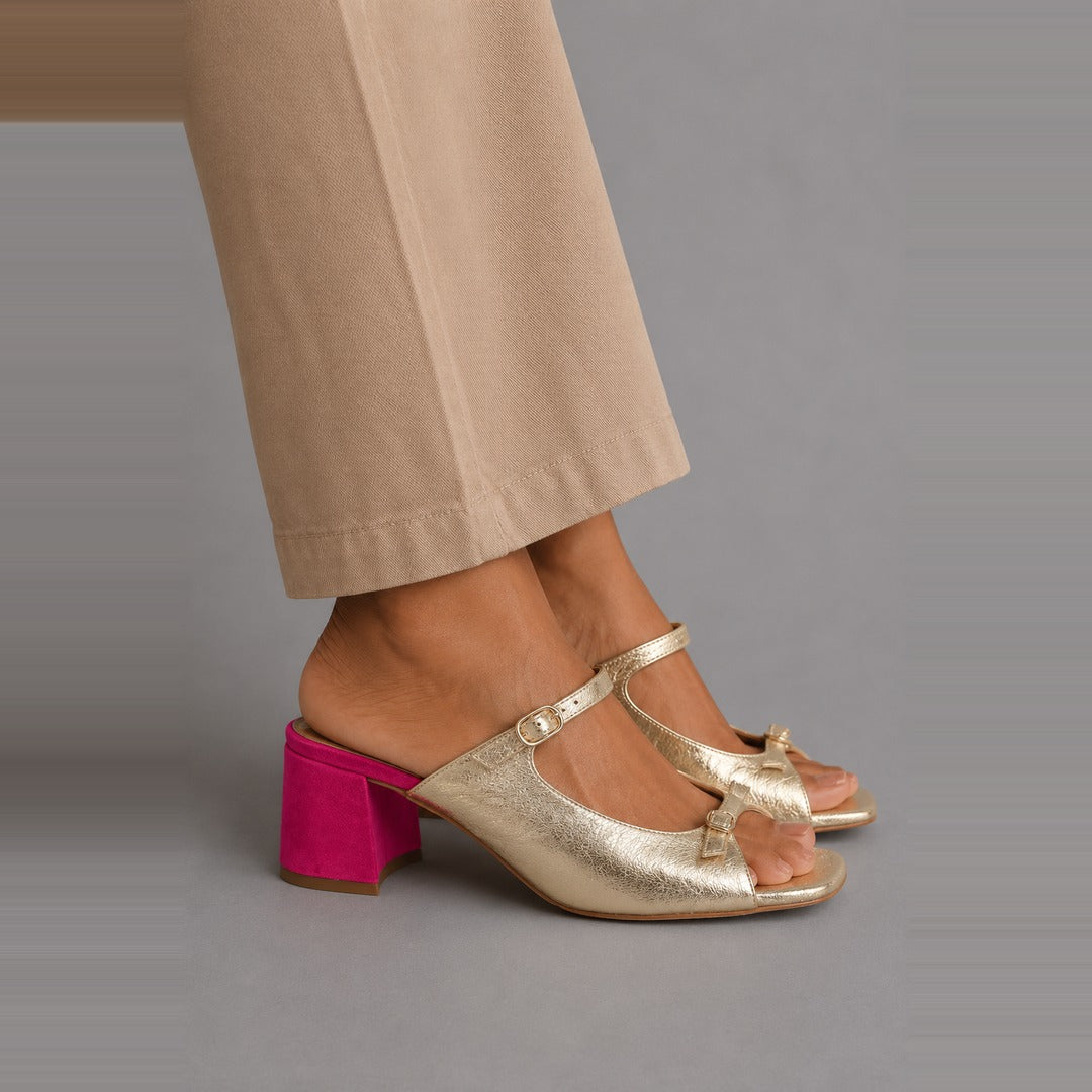 Yarra | Elegant Gold Heeled Sandals