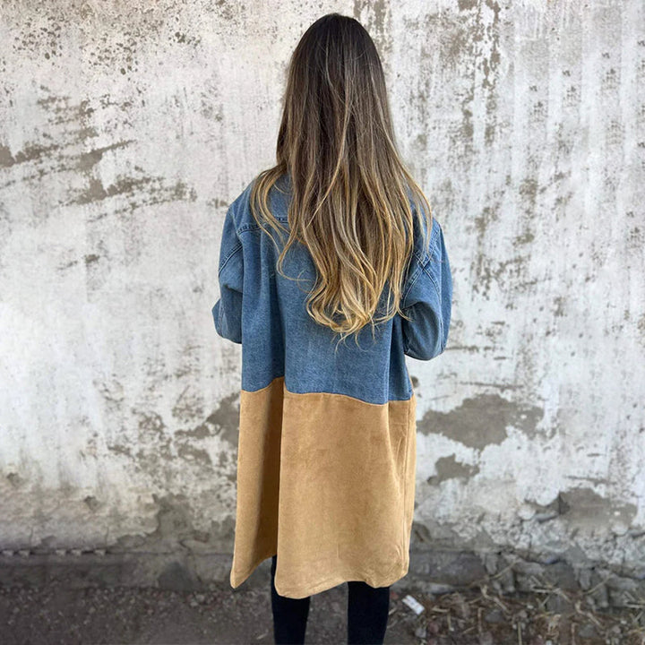 Elora | Two-Tone Denim Trench