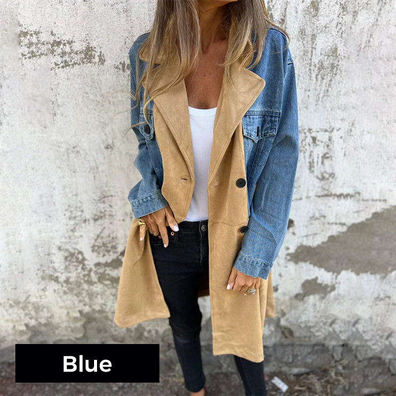Elora | Two-Tone Denim Trench