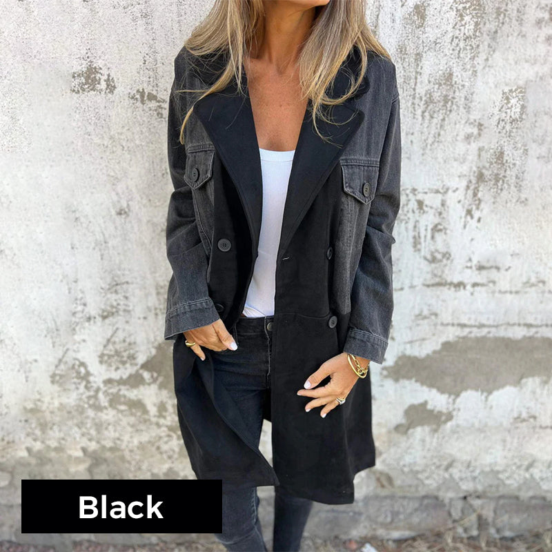 Elora | Two-Tone Denim Trench