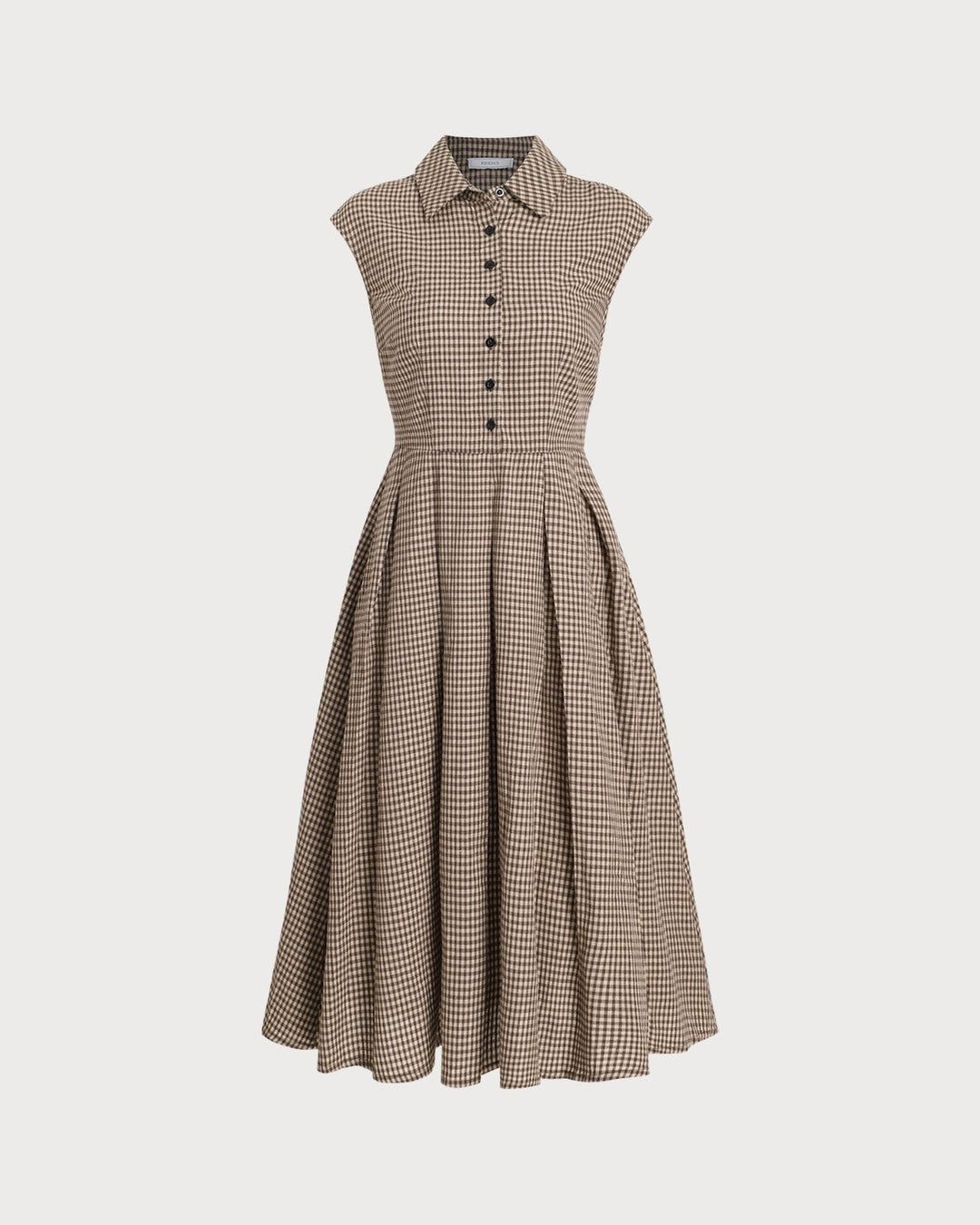 Hazel | Classic Plaid Button-Front Midi Dress